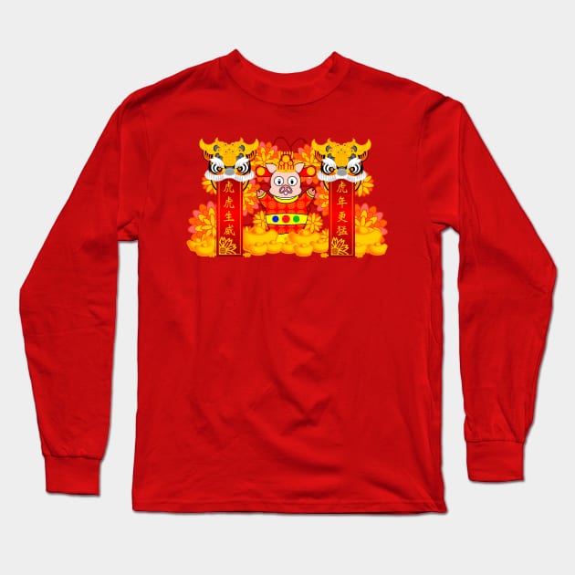 CNY: FORTUNE PIGGY'S YEAR OF THE TIGER BLESSINGS Long Sleeve T-Shirt by cholesterolmind
